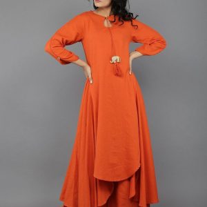 Beige Cotton Kurti