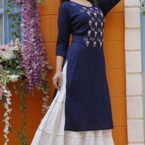 Mustard Lawn Kurti