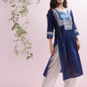 Navy Blue Casual Kurti